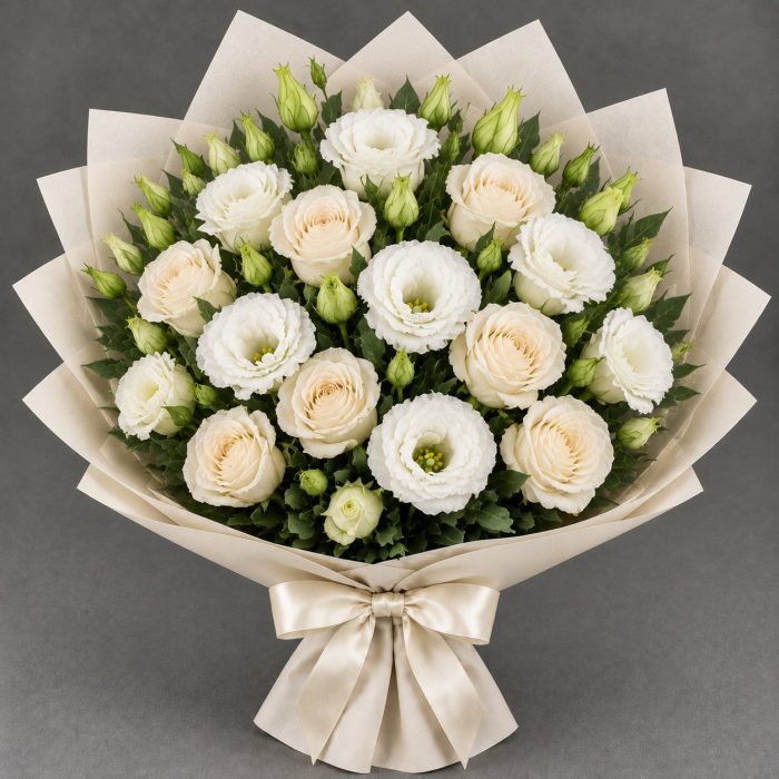 Букет из 7 нежно-розовых эустом